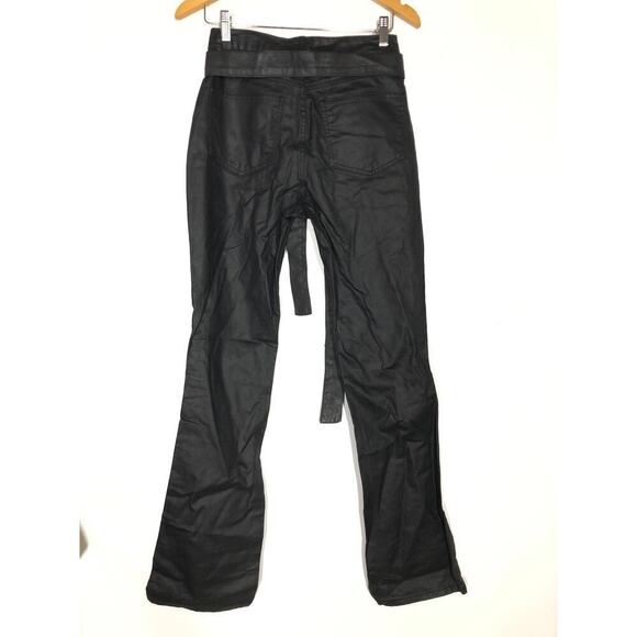 ASOS Design Tall Jeans Low Rise Flare Leg Self-Tie Belt Black Coated NWOT 26T - Picture 4 of 9